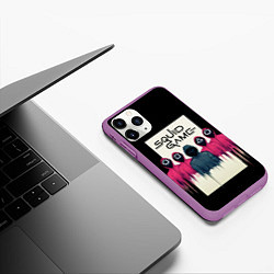 Чехол iPhone 11 Pro матовый Squid Game: Отряд стражей, цвет: 3D-фиолетовый — фото 2