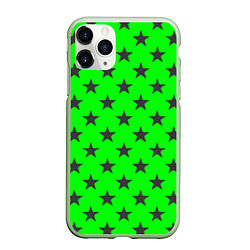 Чехол iPhone 11 Pro матовый Звездный фон зеленый, цвет: 3D-салатовый