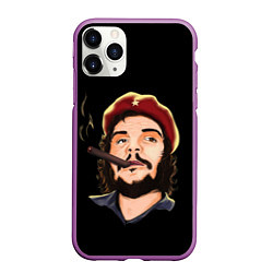 Чехол iPhone 11 Pro матовый ЧЕ С СИГАРОЙ, цвет: 3D-фиолетовый
