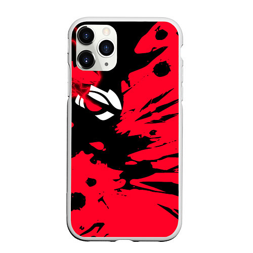 Чехол iPhone 11 Pro матовый The Witcher тёмный глаз / 3D-Белый – фото 1