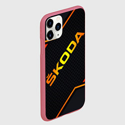 Чехол iPhone 11 Pro матовый Skoda Gold Шкода, цвет: 3D-малиновый — фото 2