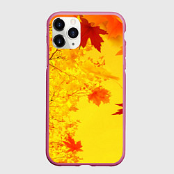 Чехол iPhone 11 Pro матовый ОСЕННИЕ ЦВЕТА ЗОЛОТАЯ ОСЕНЬ, цвет: 3D-малиновый