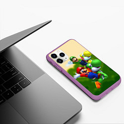 Чехол iPhone 11 Pro матовый 3DMario, цвет: 3D-фиолетовый — фото 2