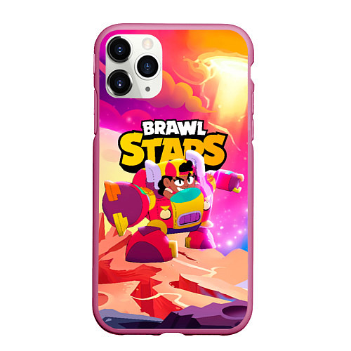 Чехол iPhone 11 Pro матовый Опасная Meg Brawl Stars / 3D-Малиновый – фото 1