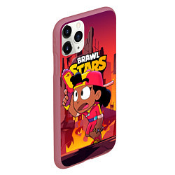 Чехол iPhone 11 Pro матовый Brawl Stars Meg за охотой, цвет: 3D-малиновый — фото 2