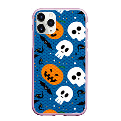 Чехол iPhone 11 Pro матовый ЧЕРЕПА И ТЫКВЫ HALLOWEEN