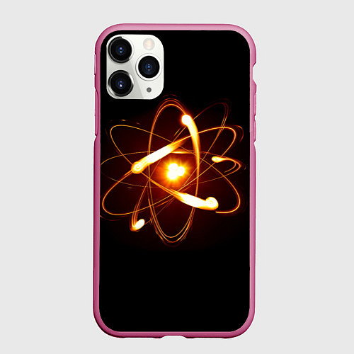 Чехол iPhone 11 Pro матовый А т о м / 3D-Малиновый – фото 1