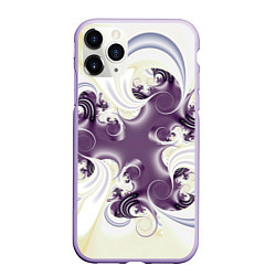Чехол iPhone 11 Pro матовый Абстракция 412, цвет: 3D-светло-сиреневый