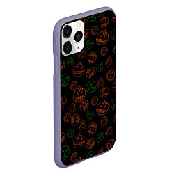 Чехол iPhone 11 Pro матовый Хэллоуин тыквы и корона, цвет: 3D-серый — фото 2
