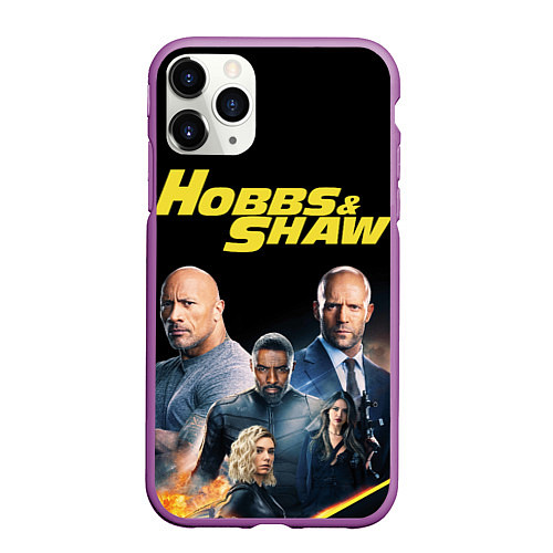 Чехол iPhone 11 Pro матовый Hobbs & Shaw / 3D-Фиолетовый – фото 1