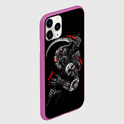 Чехол iPhone 11 Pro матовый Робот и птица, цвет: 3D-фиолетовый — фото 2