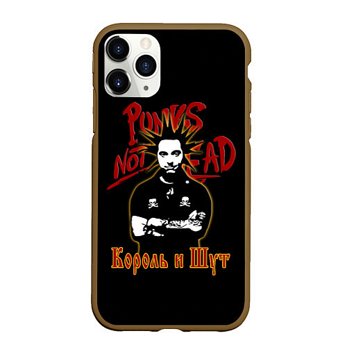 Чехол iPhone 11 Pro матовый Punks Not Dead КиШ / 3D-Коричневый – фото 1
