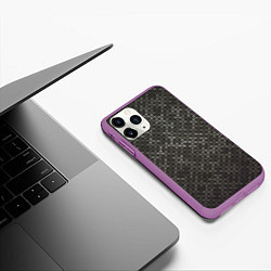 Чехол iPhone 11 Pro матовый Geometric textures, цвет: 3D-фиолетовый — фото 2