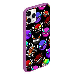 Чехол iPhone 11 Pro матовый Geometry Dash: Demons Squad, цвет: 3D-фиолетовый — фото 2