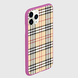 Чехол iPhone 11 Pro матовый Клетчатый принт в стиле Burberry, цвет: 3D-фиолетовый — фото 2