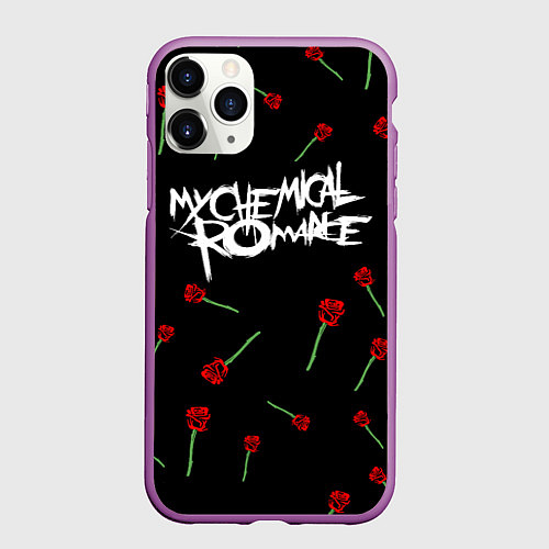 Чехол iPhone 11 Pro матовый MY CHEMICAL ROMANCE РОЗЫ MCR ROSES / 3D-Фиолетовый – фото 1