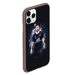 Чехол iPhone 11 Pro матовый Lionel Messi Paris Saint-Germain, цвет: 3D-коричневый — фото 2