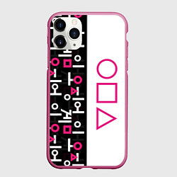 Чехол iPhone 11 Pro матовый Игра в кальмара: Стражи, цвет: 3D-малиновый