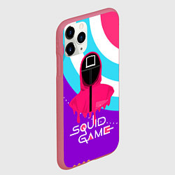 Чехол iPhone 11 Pro матовый Игра в кальмара, цвет: 3D-малиновый — фото 2