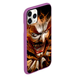 Чехол iPhone 11 Pro матовый Улыбка смерти в Хэллоуин, цвет: 3D-фиолетовый — фото 2