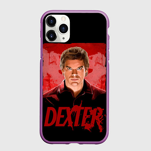 Чехол iPhone 11 Pro матовый Dexter Декстер портрет постер / 3D-Фиолетовый – фото 1
