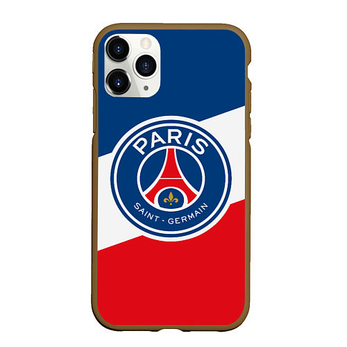 Чехол iPhone 11 Pro матовый Paris Saint-Germain FC / 3D-Коричневый – фото 1