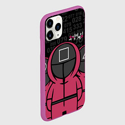 Чехол iPhone 11 Pro матовый SQUID GAME: ФИГУРКИ СТРАЖЕЙ, цвет: 3D-фиолетовый — фото 2