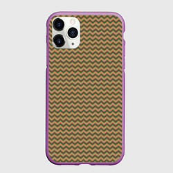 Чехол iPhone 11 Pro матовый Абстракция разноцветные зигзаги, цвет: 3D-фиолетовый