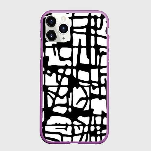 Чехол iPhone 11 Pro матовый Черно-Белый мотив Cantabrigiensia, подходящий для / 3D-Фиолетовый – фото 1