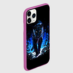 Чехол iPhone 11 Pro матовый Черная пантера пятна краски, цвет: 3D-фиолетовый — фото 2