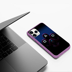 Чехол iPhone 11 Pro матовый GUARDS SQUID GAME, цвет: 3D-фиолетовый — фото 2