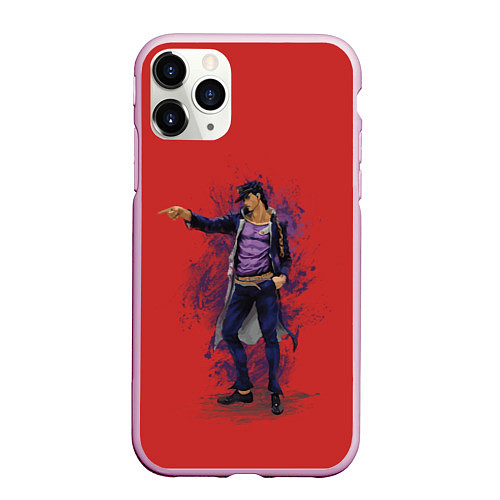 Чехол iPhone 11 Pro матовый Jotaro Jo Jo / 3D-Розовый – фото 1