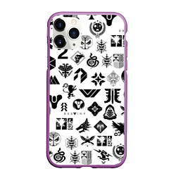 Чехол iPhone 11 Pro матовый DESTINY 2 LOGO PATTERN ДЕСТИНИ, цвет: 3D-фиолетовый