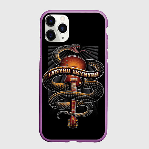 Чехол iPhone 11 Pro матовый LYNYRD SKYNYRD SNAKE / 3D-Фиолетовый – фото 1