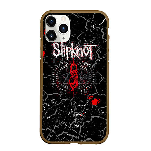 Чехол iPhone 11 Pro матовый Slipknot Rock Слипкнот Музыка Рок Гранж / 3D-Коричневый – фото 1