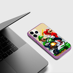 Чехол iPhone 11 Pro матовый MarioHelmet, цвет: 3D-фиолетовый — фото 2