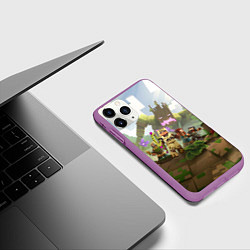 Чехол iPhone 11 Pro матовый МАЙНКРАФТ ГЕРОИ ПРОТИВ ЗЛА, цвет: 3D-фиолетовый — фото 2