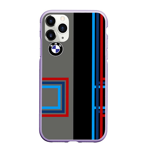 Чехол iPhone 11 Pro матовый Автомобиль BMW БМВ / 3D-Светло-сиреневый – фото 1