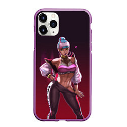 Чехол iPhone 11 Pro матовый League of Legends Qiyana, цвет: 3D-фиолетовый