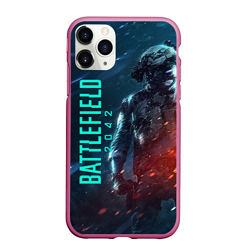 Чехол iPhone 11 Pro матовый BATTLEFIELD 2042 SOLDIER WARS / 3D-Малиновый – фото 1