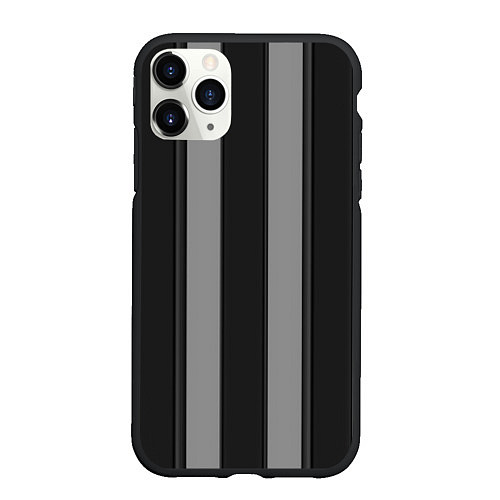Чехол iPhone 11 Pro матовый Ретро полосы / 3D-Черный – фото 1