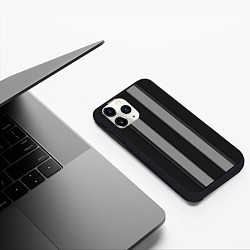Чехол iPhone 11 Pro матовый Ретро полосы, цвет: 3D-черный — фото 2