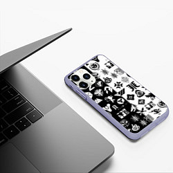 Чехол iPhone 11 Pro матовый DESTINY LOGOBOMBING ЧЁРНО БЕЛОЕ, цвет: 3D-светло-сиреневый — фото 2