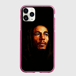Чехол iPhone 11 Pro матовый Bob Marley Art, цвет: 3D-малиновый