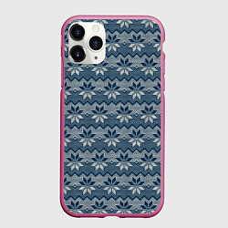 Чехол iPhone 11 Pro матовый Северные Узоры алатырь, цвет: 3D-малиновый