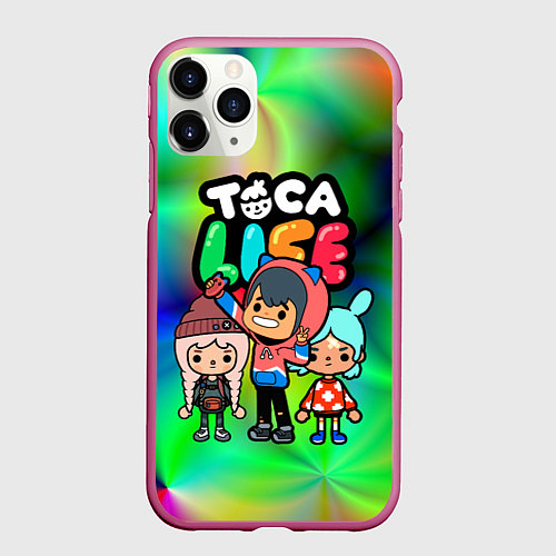 Чехол iPhone 11 Pro матовый Toca Life / 3D-Малиновый – фото 1