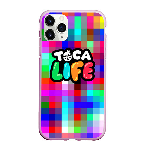 Чехол iPhone 11 Pro матовый Toca Life: Pixels / 3D-Розовый – фото 1