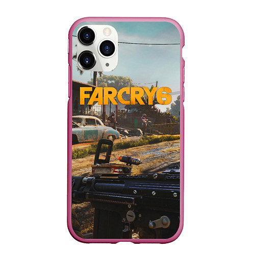 Чехол iPhone 11 Pro матовый Far Cry 6 game art / 3D-Малиновый – фото 1
