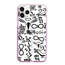 Чехол iPhone 11 Pro матовый ТОКИЙСКИЕ МСТИТЕЛИ ЛОГОБОМБИНГ, цвет: 3D-розовый