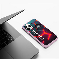 Чехол iPhone 11 Pro матовый TOYOTA 3D NEON ТОЙОТА 3Д ПЛИТЫ НЕОН, цвет: 3D-розовый — фото 2